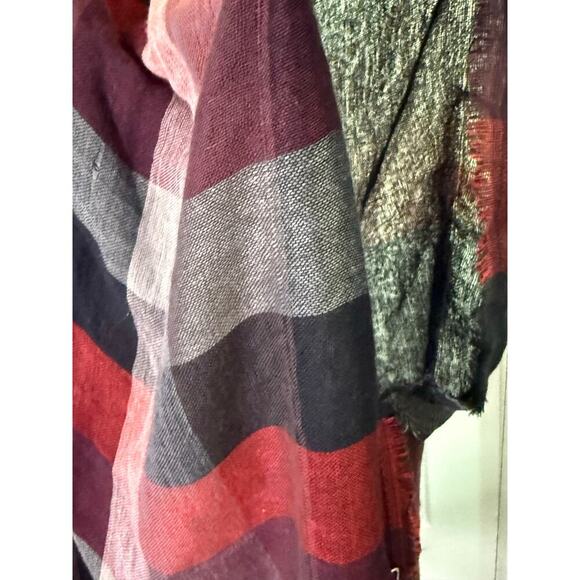 burgundy plaid scarf nwt womens large - Picture 2 of 5
